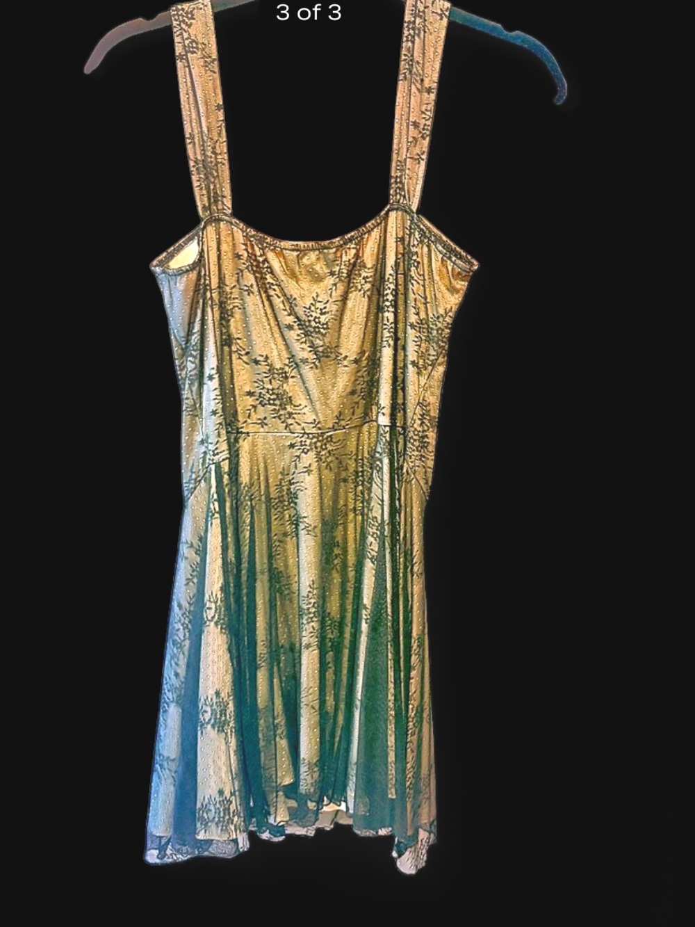 Dolls Kill current mood  Gold Floral Lace Mini Slip Dress